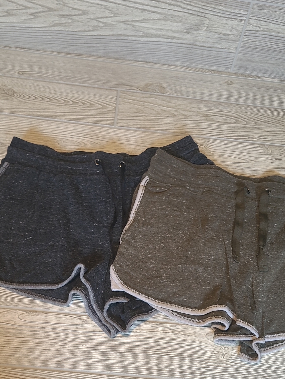 Women’s Casual Drawstring Lounge Shorts in Olive Green and Charcoal